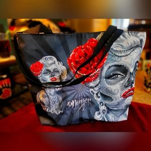 Marilyn Monroe sugar skull bag.